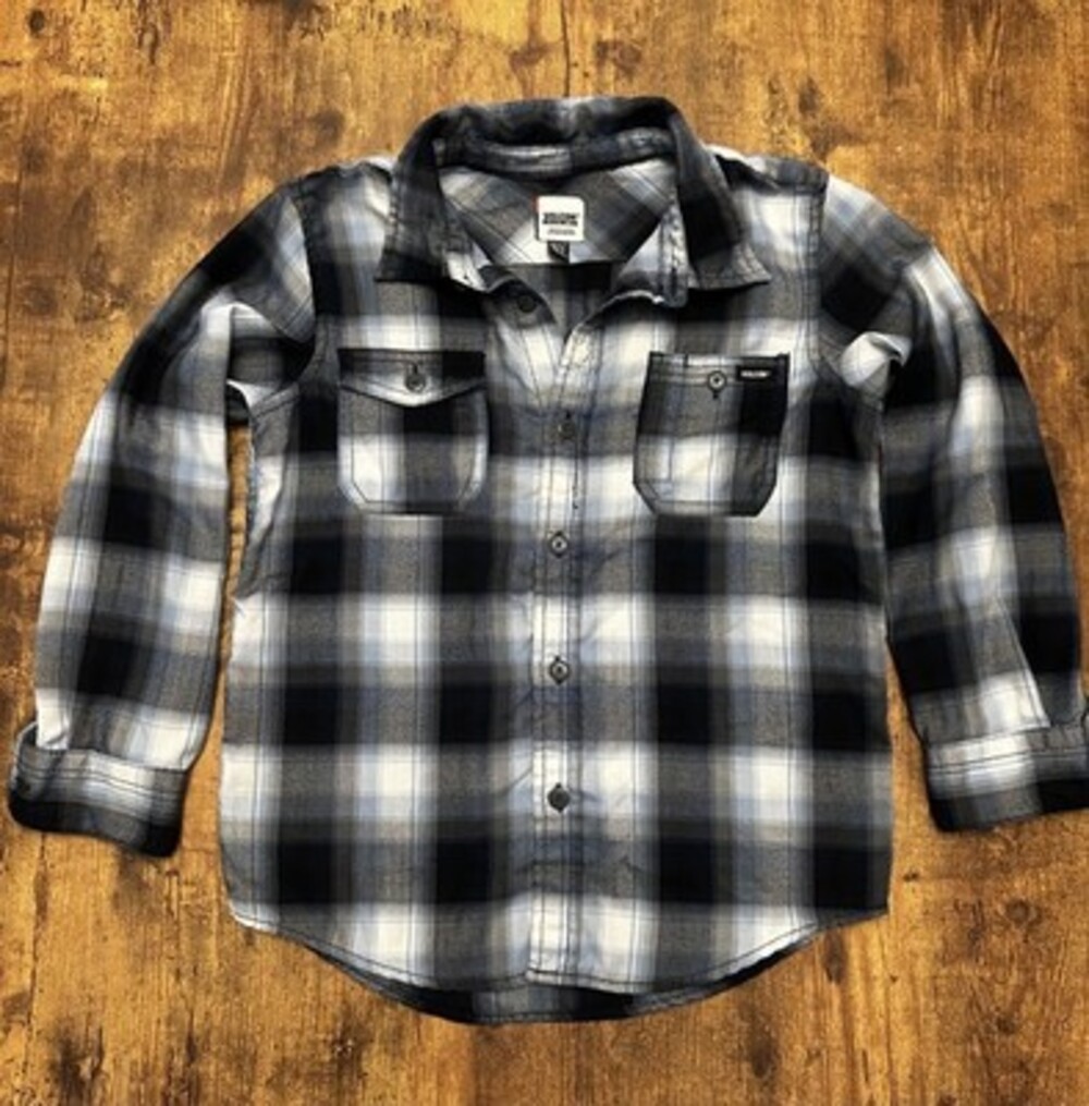 Volcom Workwear Boys Blue & Black Plaid Flannel Shirt
